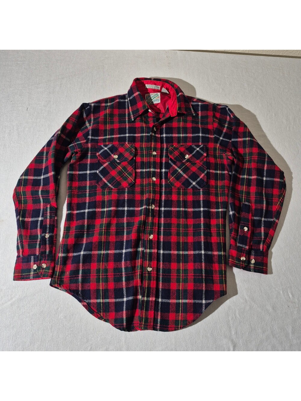 Outdoor Exchange red plaid wool flannel shirt